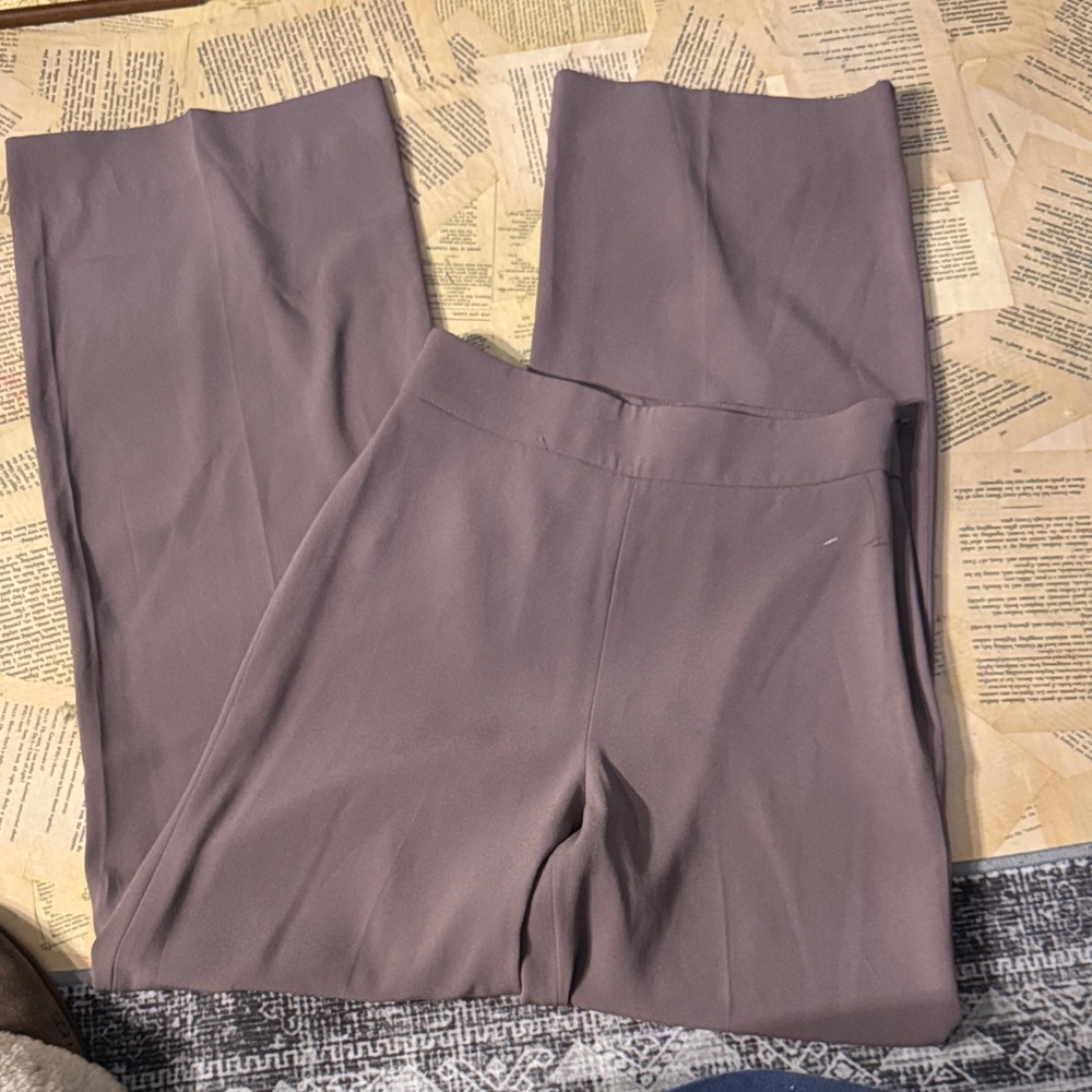 Babaton Grey Lavender Mauve Wide-Leg Pants